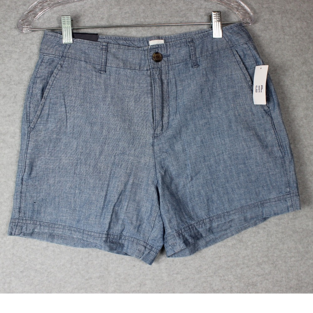 Gap Womens 5" Cotton Shorts High Rise‎ Casual Everyday Blue Size 2